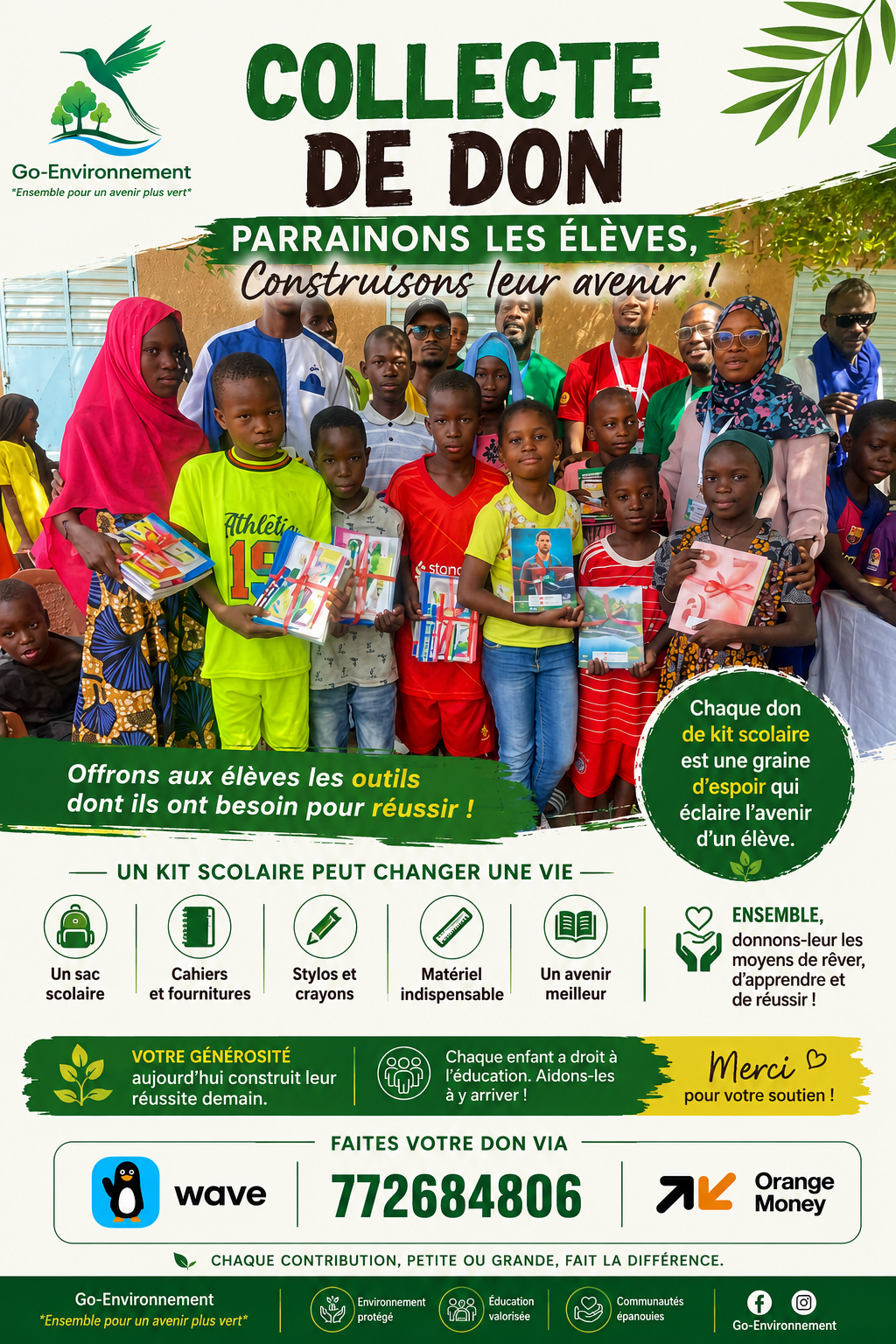 Collecte pour le parrainage des élèves